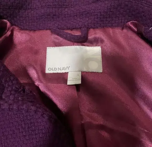 Old Navy Women's Purple Bell Sleeve Fit & Flare Peacoat - Picture 3 of 6